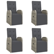 Afuera Living Contemporary 5 Piece 5 Piece Garden Dining Set in Gray