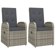 Afuera Living Contemporary 3 Piece Garden Dining Set in Gray