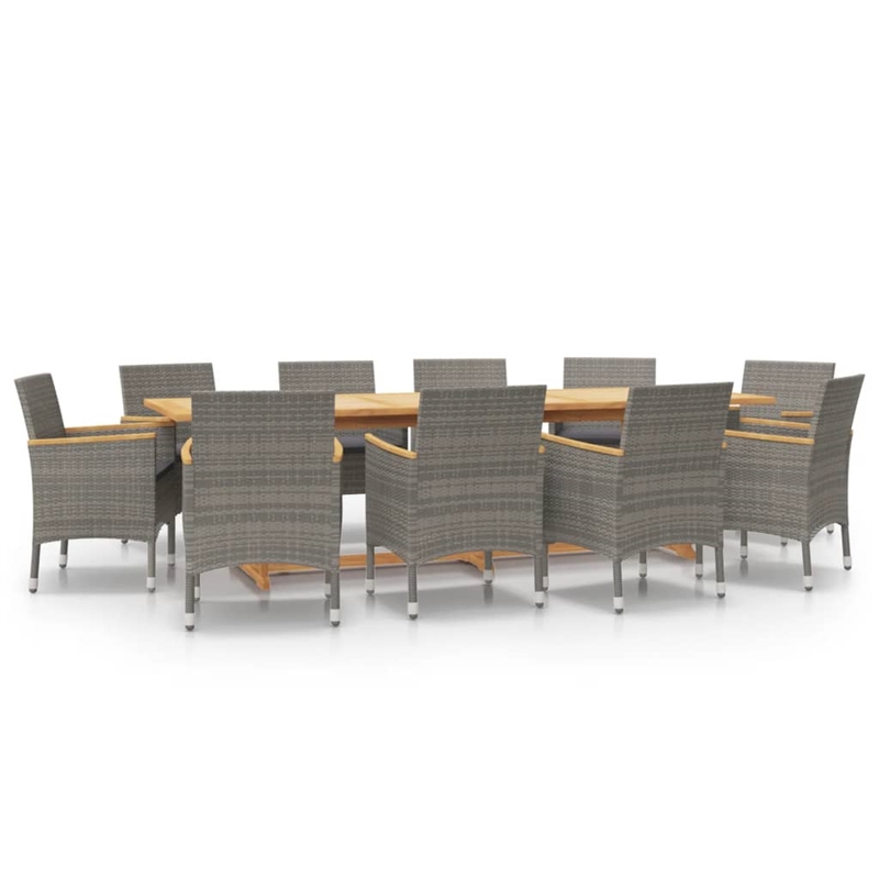 Afuera Living Contemporary Solid Wood Garden Dining Set in Gray