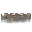 Afuera Living Contemporary Solid Wood Garden Dining Set in Gray