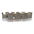 Afuera Living Contemporary Solid Wood Garden Dining Set in Gray