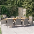 Afuera Living Contemporary Solid Wood Garden Dining Set in Gray