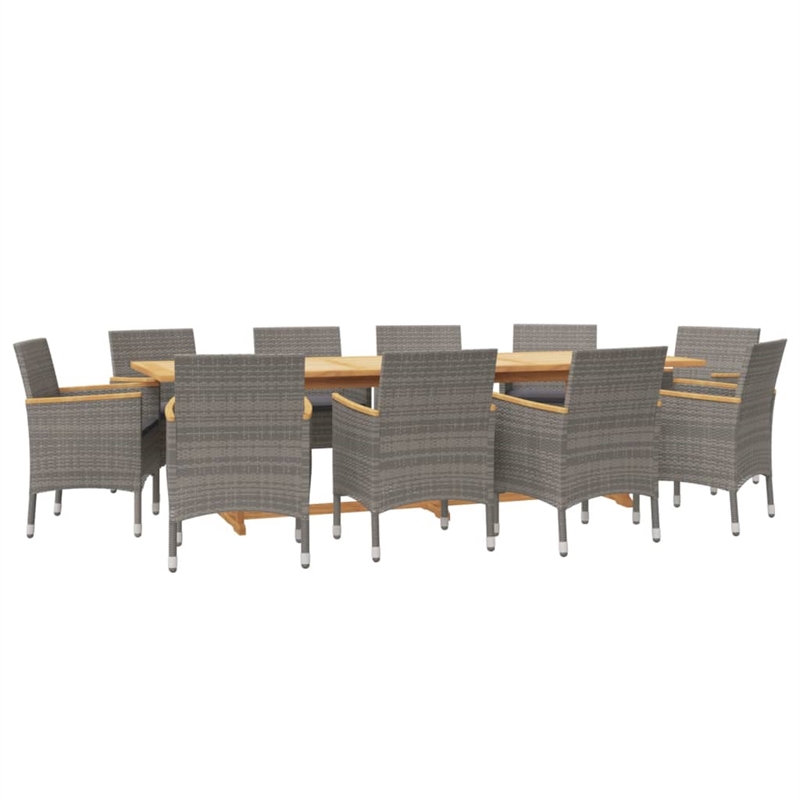Afuera Living Contemporary Solid Wood Garden Dining Set in Gray