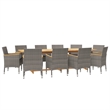 Afuera Living Contemporary Solid Wood Garden Dining Set in Gray