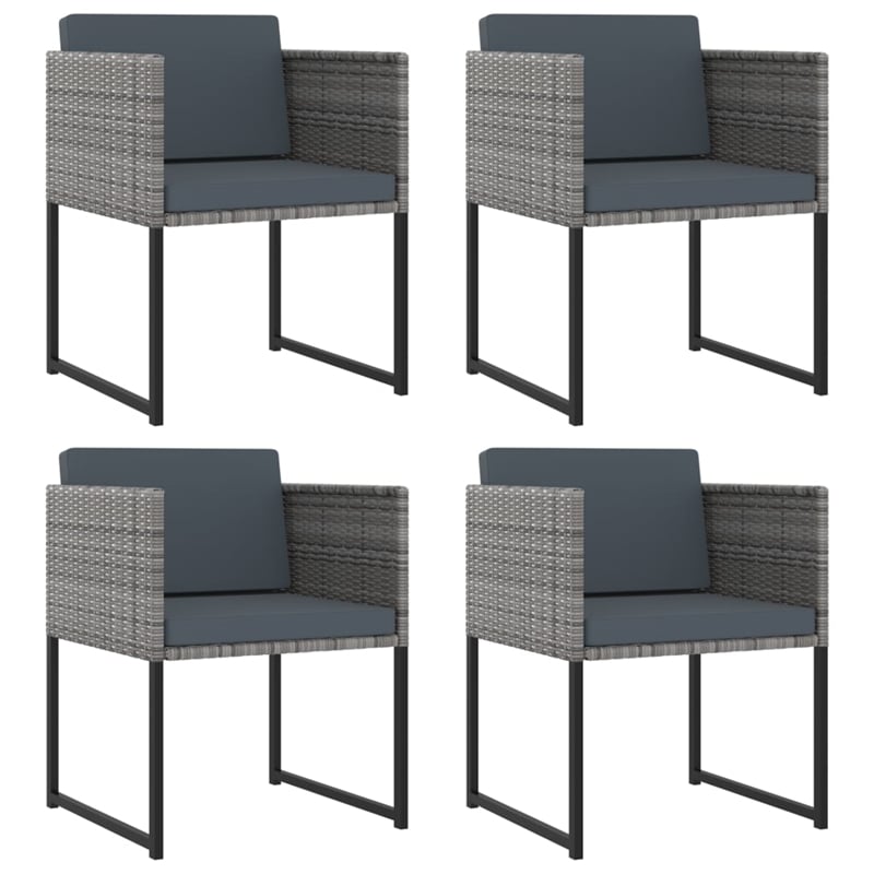 Afuera Living Contemporary 9 Piece Garden Patio Dining Set in Gray