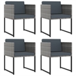 Afuera Living Contemporary 9 Piece Garden Patio Dining Set in Gray