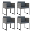Afuera Living Contemporary 9 Piece Garden Patio Dining Set in Gray