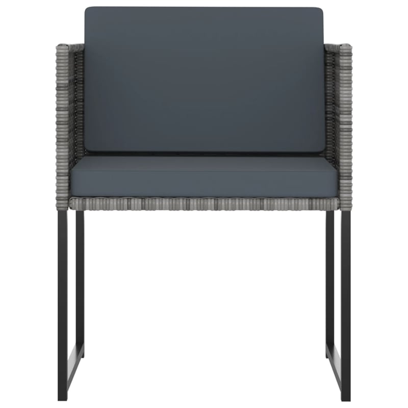 Afuera Living Contemporary 9 Piece Garden Patio Dining Set in Gray