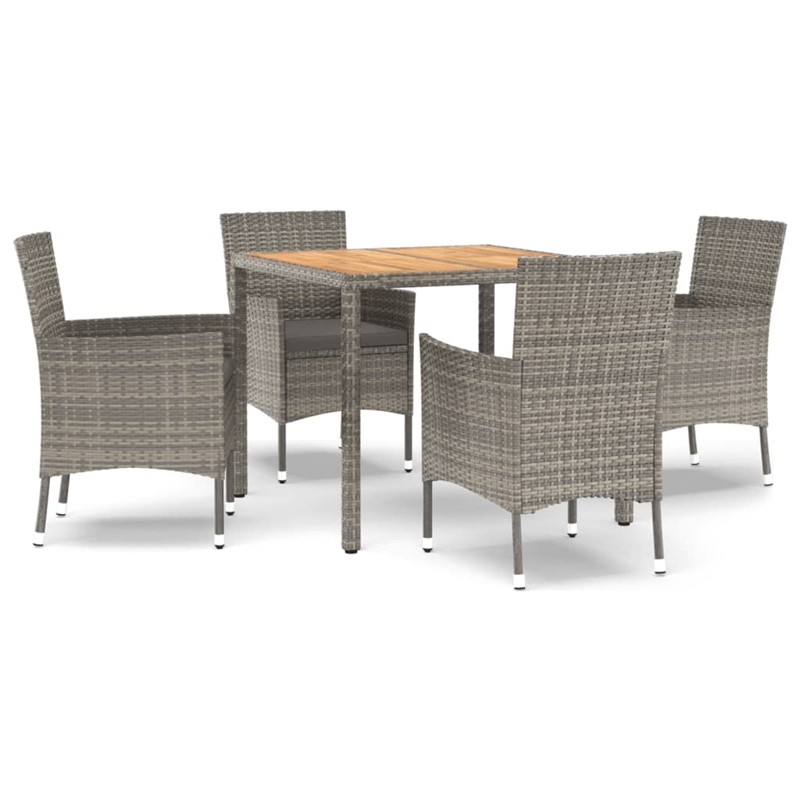 Afuera Living Contemporary 5 Piece Garden Dining Set in Gray
