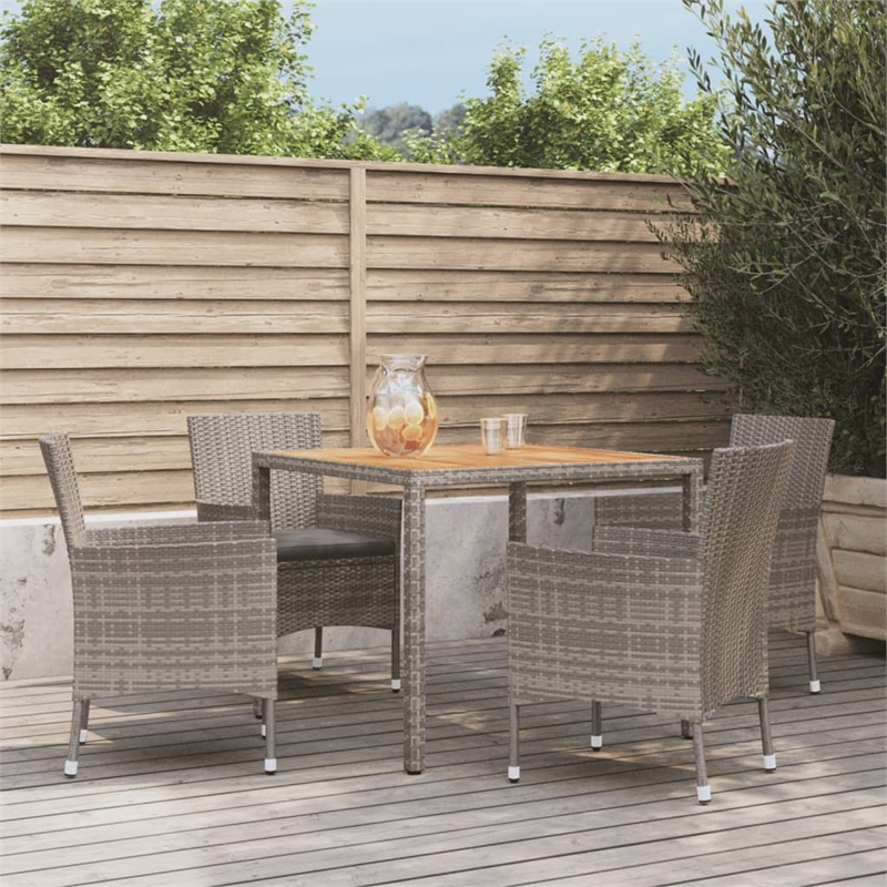 Afuera Living Contemporary 5 Piece Garden Dining Set in Gray