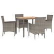 Afuera Living Contemporary 5 Piece Garden Dining Set in Gray