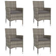 Afuera Living Contemporary 5 Piece Garden Dining Set in Gray