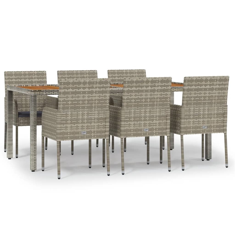Afuera Living Contemporary 7 Piece Garden Dining Set in Gray