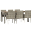 Afuera Living Contemporary 7 Piece Garden Dining Set in Gray