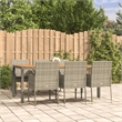 Afuera Living Contemporary 7 Piece Garden Dining Set in Gray
