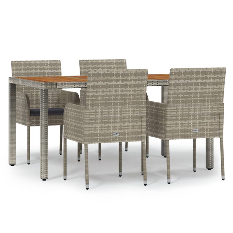 Afuera Living Contemporary 5 Piece Garden Dining Set in Gray