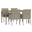 Afuera Living Contemporary 5 Piece Garden Dining Set in Gray