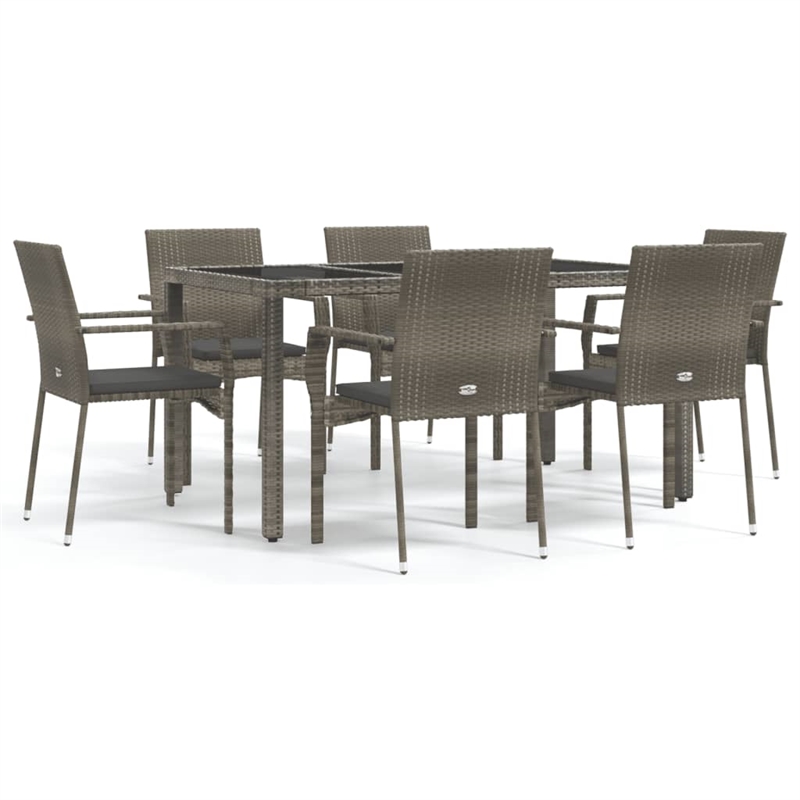 Afuera Living Contemporary 7 Piece Garden Dining Set in Gray