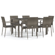 Afuera Living Contemporary 7 Piece Garden Dining Set in Gray