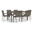 Afuera Living Contemporary 7 Piece Garden Dining Set in Gray
