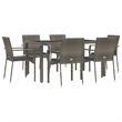 Afuera Living Contemporary 7 Piece Garden Dining Set in Gray