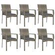 Afuera Living Contemporary 7 Piece Garden Dining Set in Gray