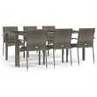 Afuera Living Contemporary 7 Piece Garden Dining Set in Gray