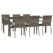 Afuera Living Contemporary 7 Piece Garden Dining Set in Gray