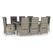 Afuera Living Contemporary 9 Piece Garden Patio Dining Set in Gray