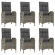 Afuera Living Contemporary 9 Piece Garden Patio Dining Set in Gray