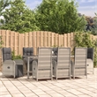 Afuera Living Contemporary 9 Piece Garden Patio Dining Set in Gray