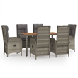 Afuera Living Contemporary 7 Piece Garden Dining Set in Gray