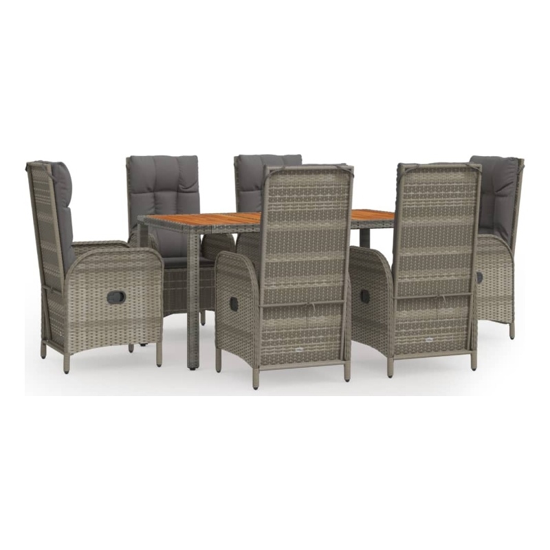 Afuera Living Contemporary 7 Piece Garden Dining Set in Gray