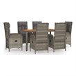 Afuera Living Contemporary 7 Piece Garden Dining Set in Gray