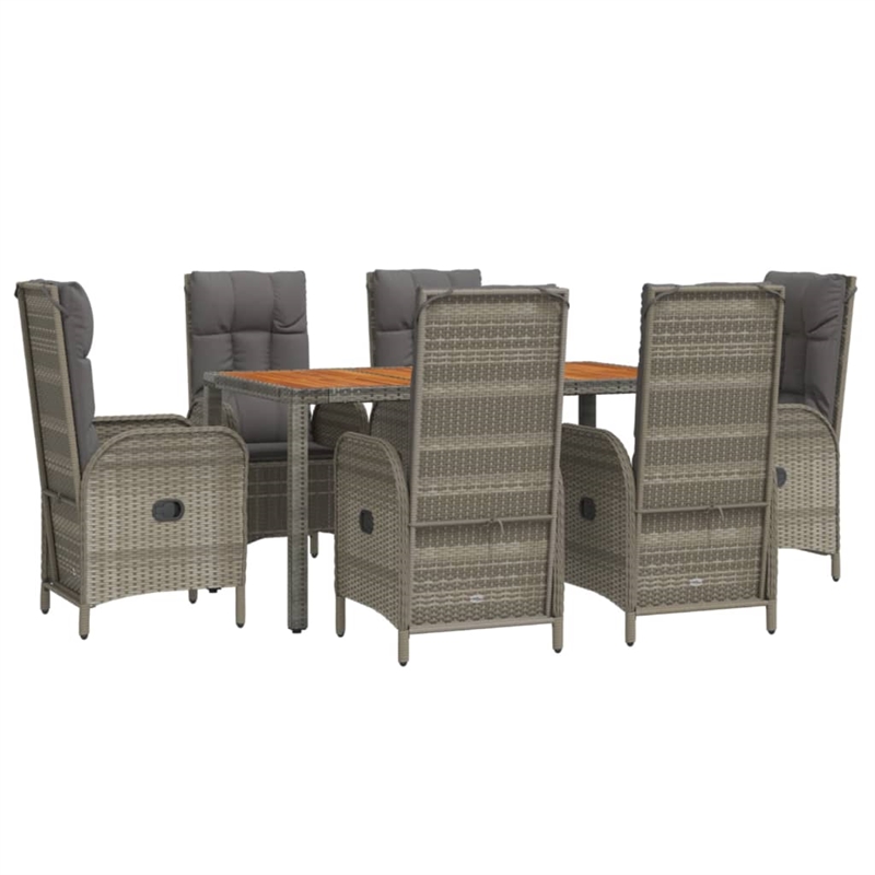 Afuera Living Contemporary 7 Piece Garden Dining Set in Gray