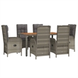 Afuera Living Contemporary 7 Piece Garden Dining Set in Gray