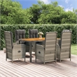 Afuera Living Contemporary 7 Piece Garden Dining Set in Gray