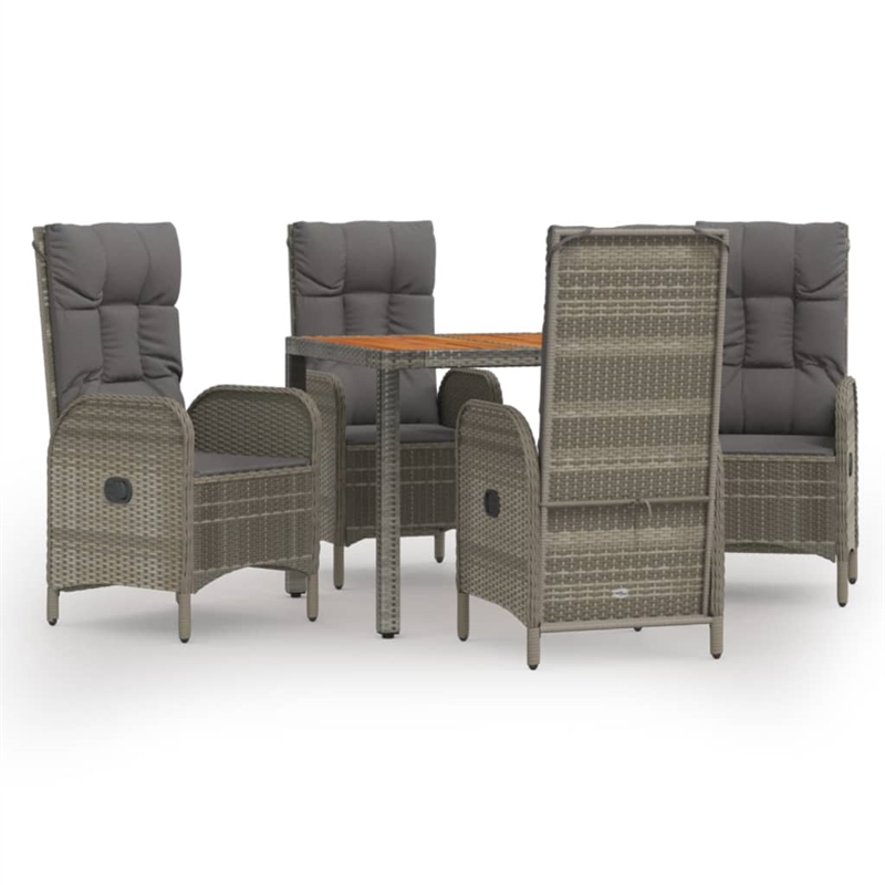 Afuera Living Contemporary 5 Piece Garden Dining Set in Gray