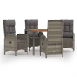 Afuera Living Contemporary 5 Piece Garden Dining Set in Gray