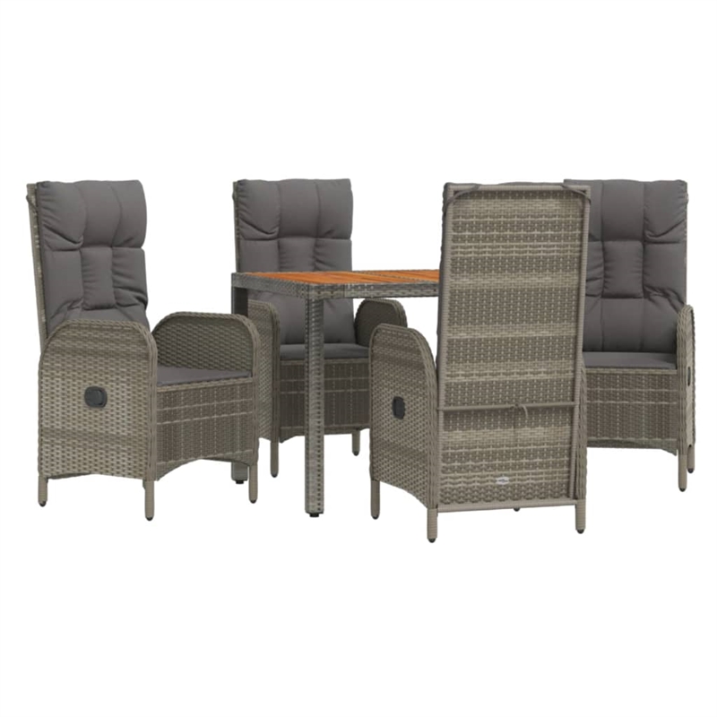Afuera Living Contemporary 5 Piece Garden Dining Set in Gray