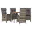 Afuera Living Contemporary 5 Piece Garden Dining Set in Gray