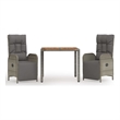 Afuera Living Contemporary 3 Piece Garden Dining Set in Gray