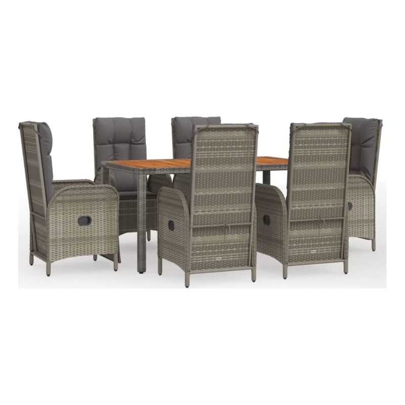 Afuera Living Contemporary 7 Piece Garden Dining Set in Gray