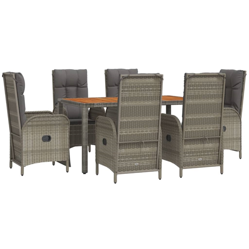Afuera Living Contemporary 7 Piece Garden Dining Set in Gray