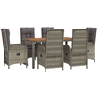 Afuera Living Contemporary 7 Piece Garden Dining Set in Gray