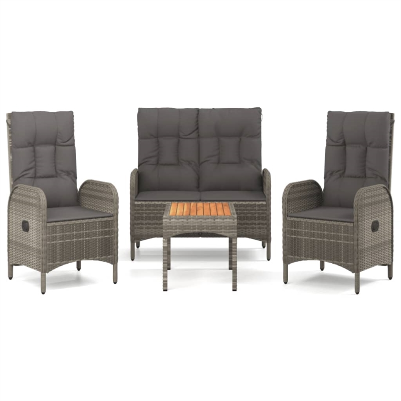 Afuera Living Contemporary 4 Piece Garden Dining Set in Gray
