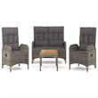 Afuera Living Contemporary 4 Piece Garden Dining Set in Gray