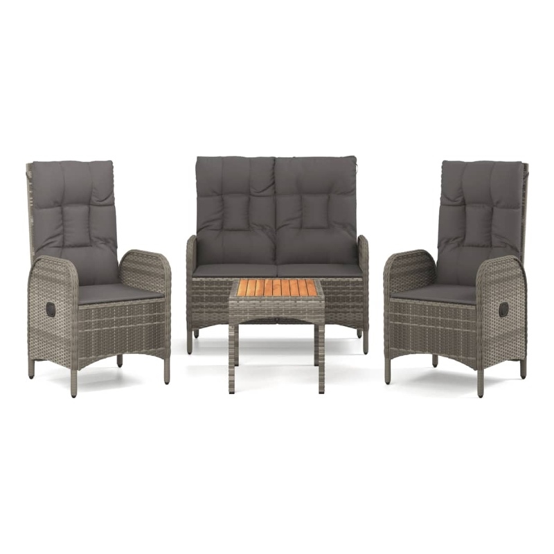 Afuera Living Contemporary 4 Piece Garden Dining Set in Gray