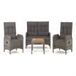 Afuera Living Contemporary 4 Piece Garden Dining Set in Gray