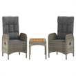 Afuera Living Contemporary 4 Piece Garden Dining Set in Gray